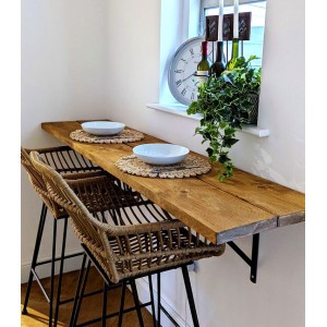 Πάγκος τραπέζι κουζίνας σταθερός ή πτυσσόμενος 40Χ120-160εκ Φυσικό ξύλο ενισχυμένα μέταλλα