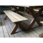 Παγκάκι 3 ατόμων και  άνετη πολυθρόνα Καλλίστη από φυσικό ξύλο αντοχής 
