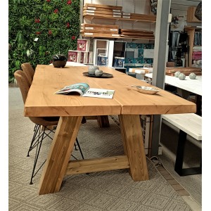 Τραπέζι Άτλας από φυσικό ξύλο κορμού πάχος 6εκ.