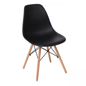 Καρέκλα τραπεζαρίας Art industry Black set 2 τεμαχίων με ξύνινα πόδια και κάθισμα ΡΡ 